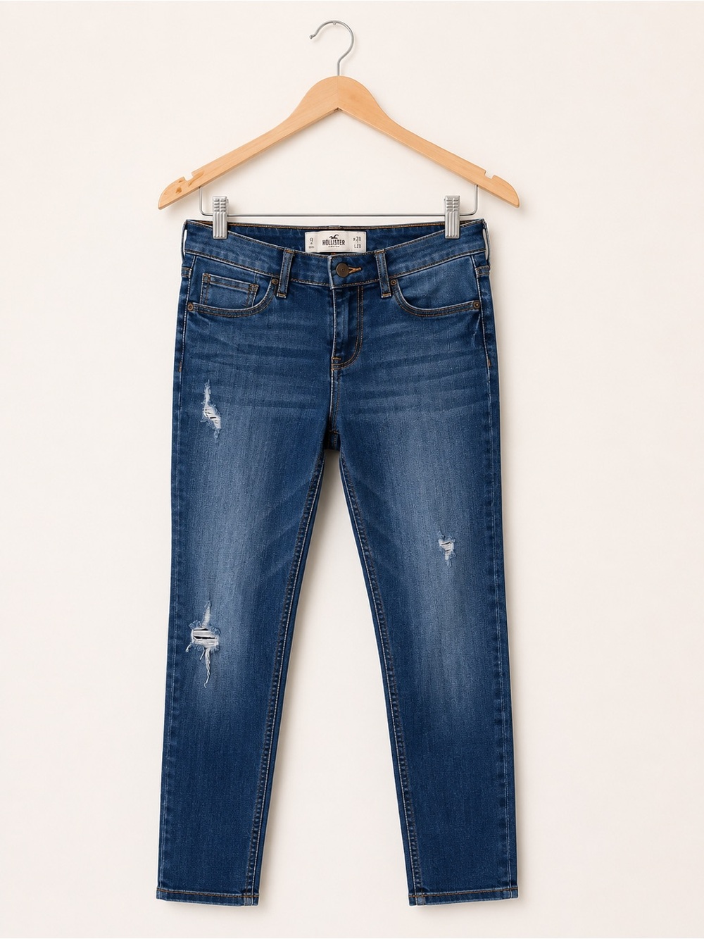 Hollister Distressed Skinny Jeans | W28 L29 | Medium Wash